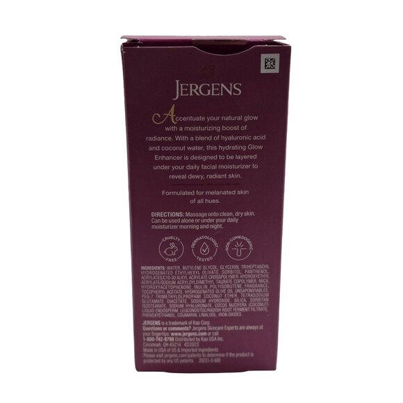 New - Jergens Melanin Glow Moisturizing Glow Enhancer for Face, 2 fl oz - Picture 2 of 5